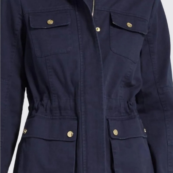 Draper James Navy Utility Jacket with Gold Buttons - Picture 2 of 3